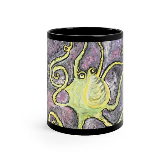 11oz Black Mug Octopus en Royale