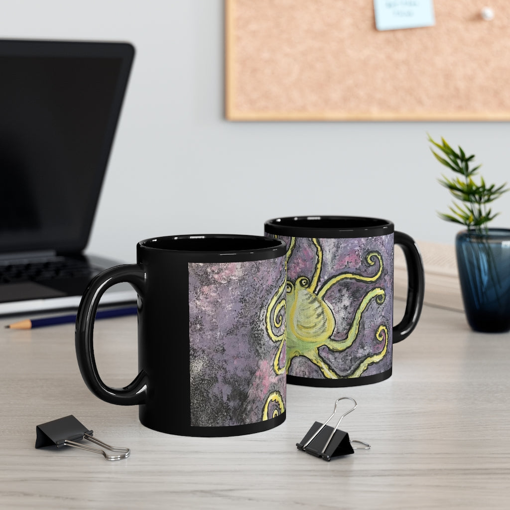 11oz Black Mug Octopus en Royale
