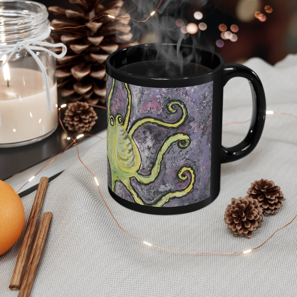 11oz Black Mug Octopus en Royale