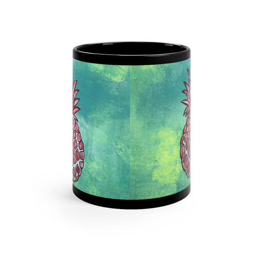 11oz Black Mug Pineapple Party