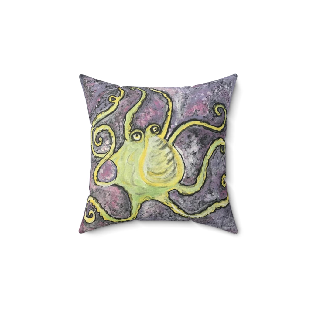 Spun Polyester Square Pillow Octopus en Royale