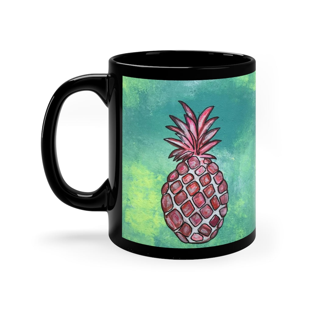 11oz Black Mug Pineapple Party