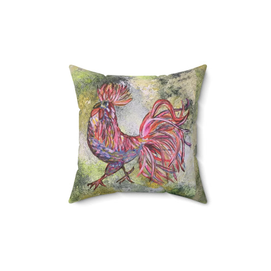 Spun Polyester Square Pillow Rooster A la Splendour