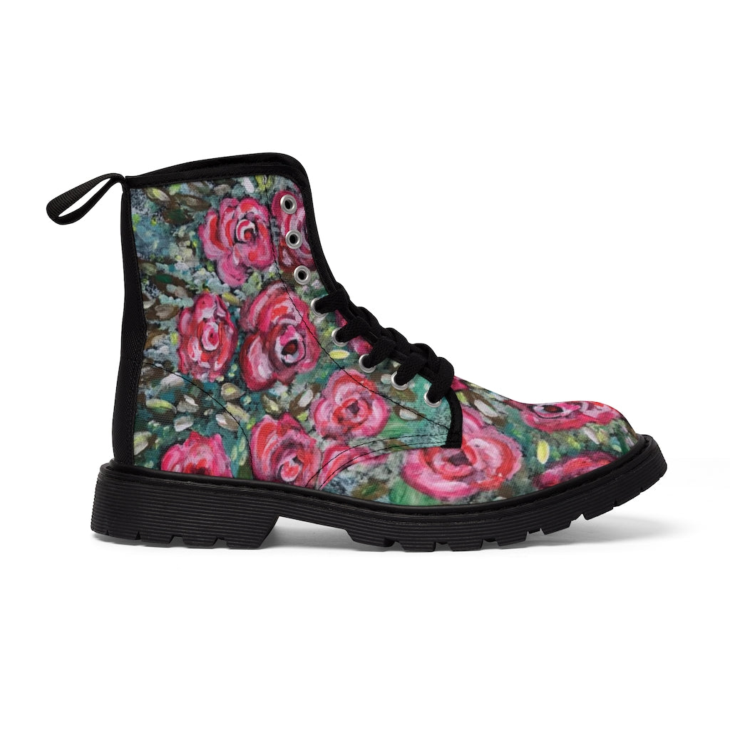 Women's Canvas Boots Neon Rose