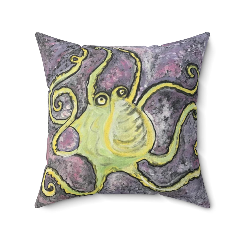 Spun Polyester Square Pillow Octopus en Royale