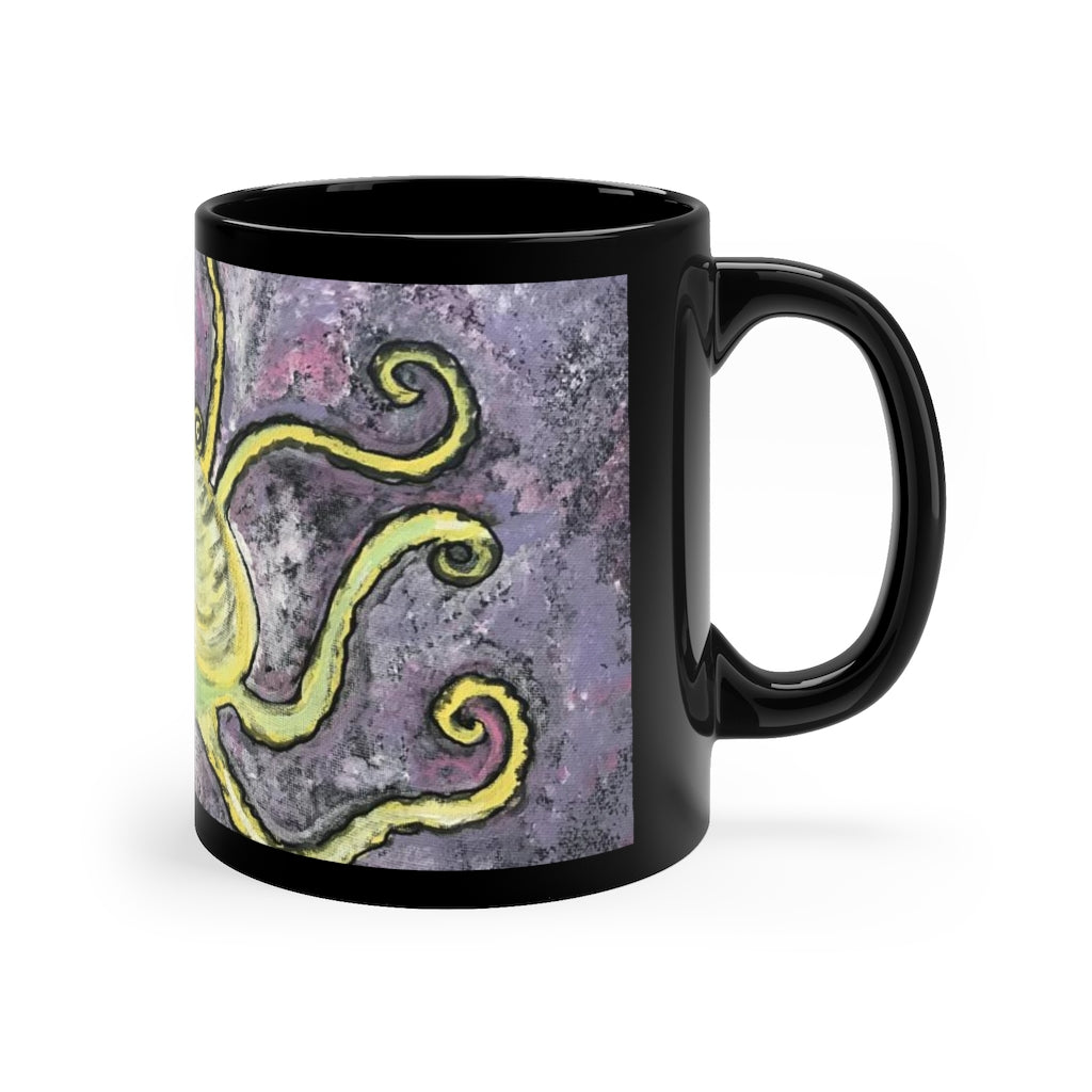 11oz Black Mug Octopus en Royale