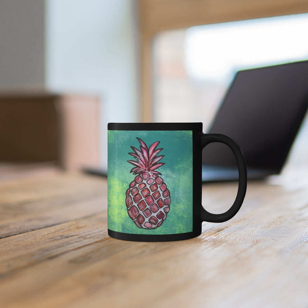 11oz Black Mug Pineapple Party