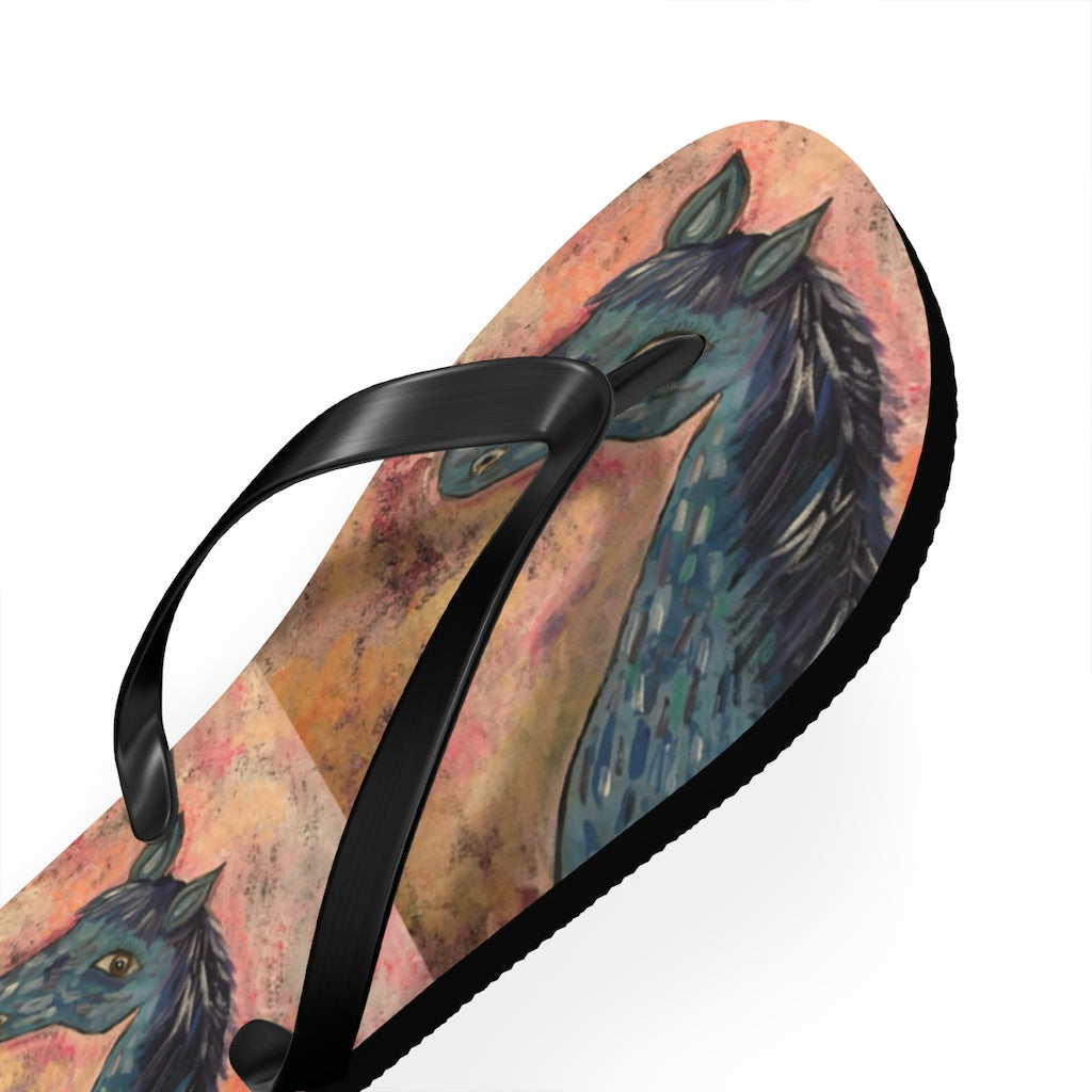 Flip Flops Horse in Blue