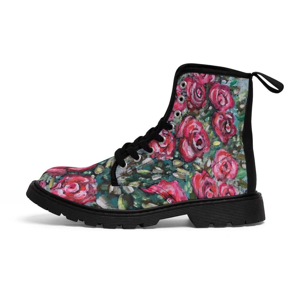 Women's Canvas Boots Neon Rose