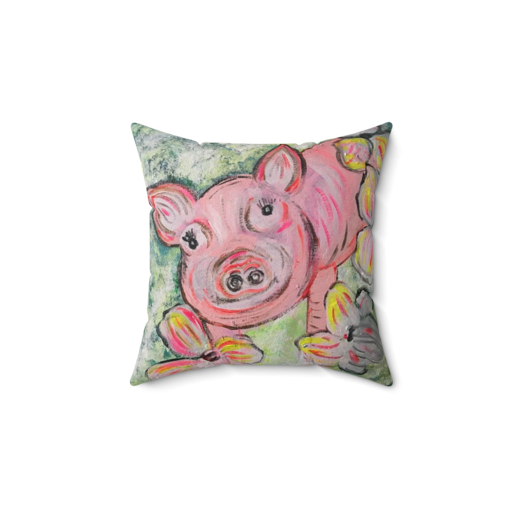 Spun Polyester Square Pillow Garden Goddess