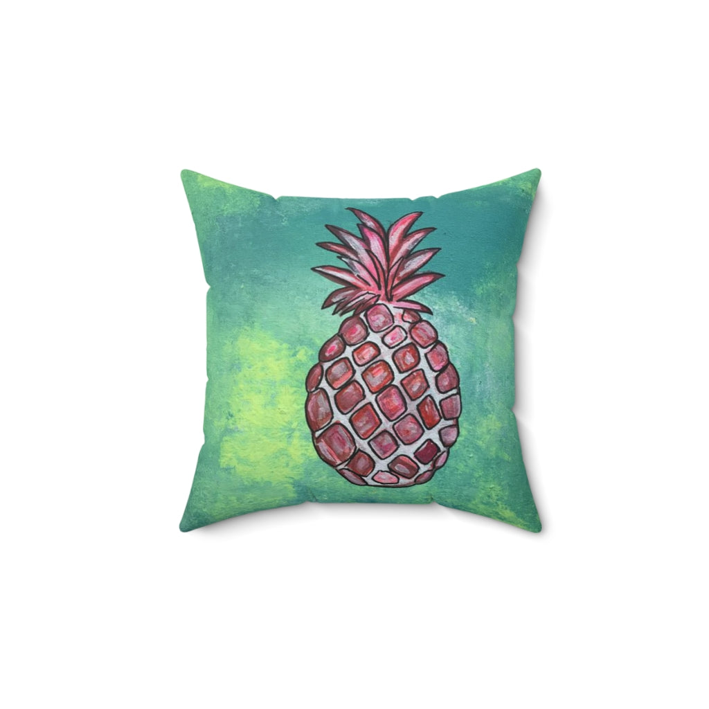 Spun Polyester Square Pillow Pineapple Party