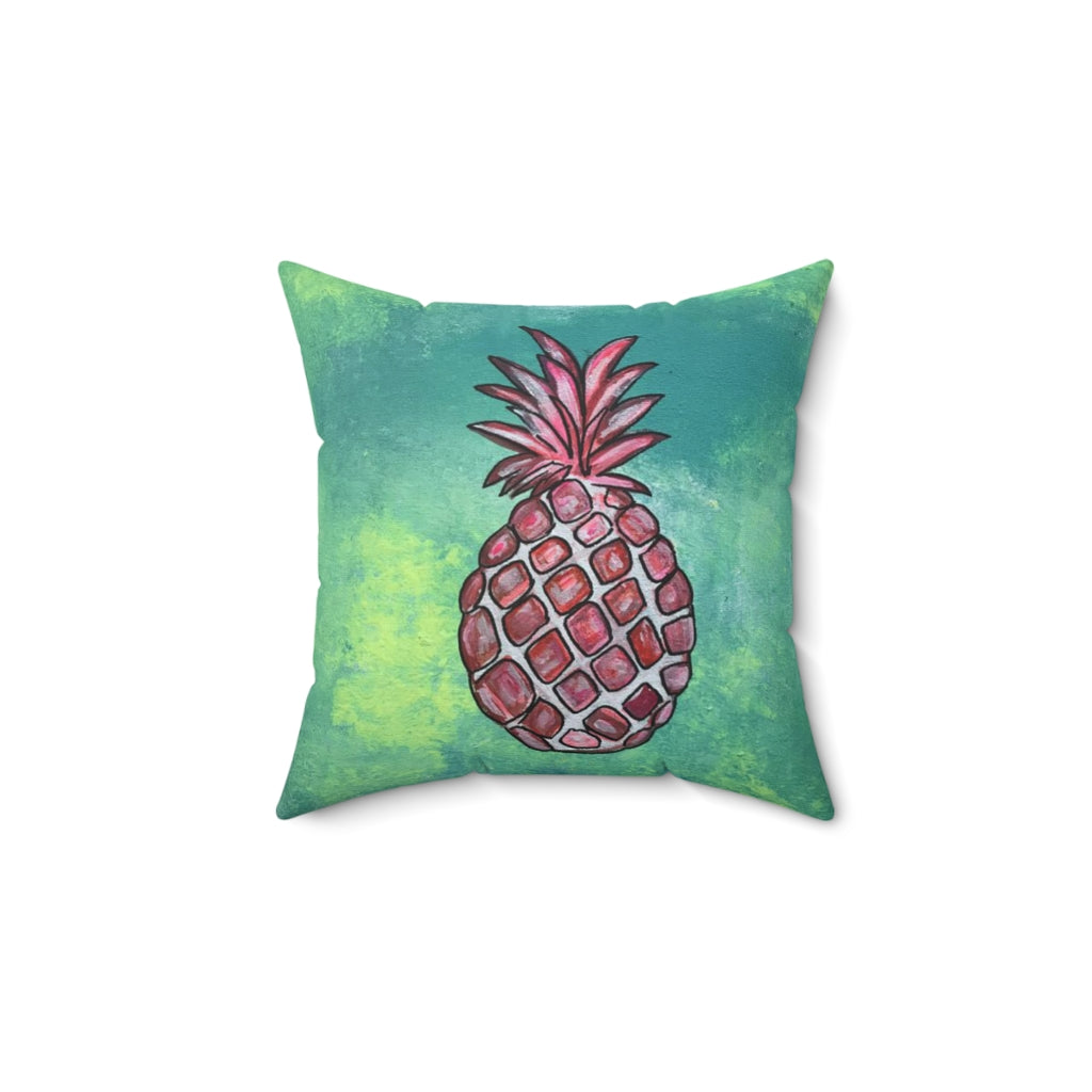 Spun Polyester Square Pillow Pineapple Party