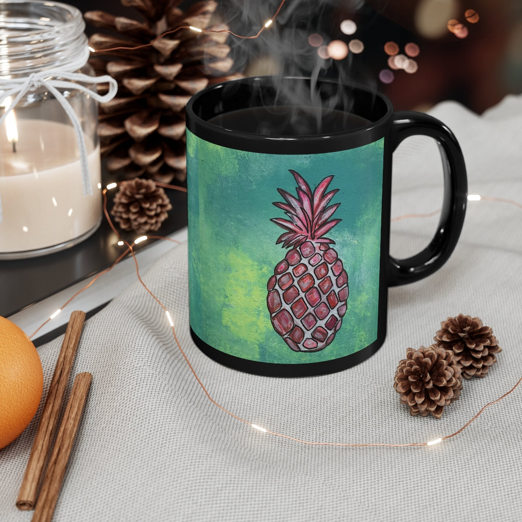 11oz Black Mug Pineapple Party